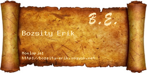 Bozsity Erik névjegykártya